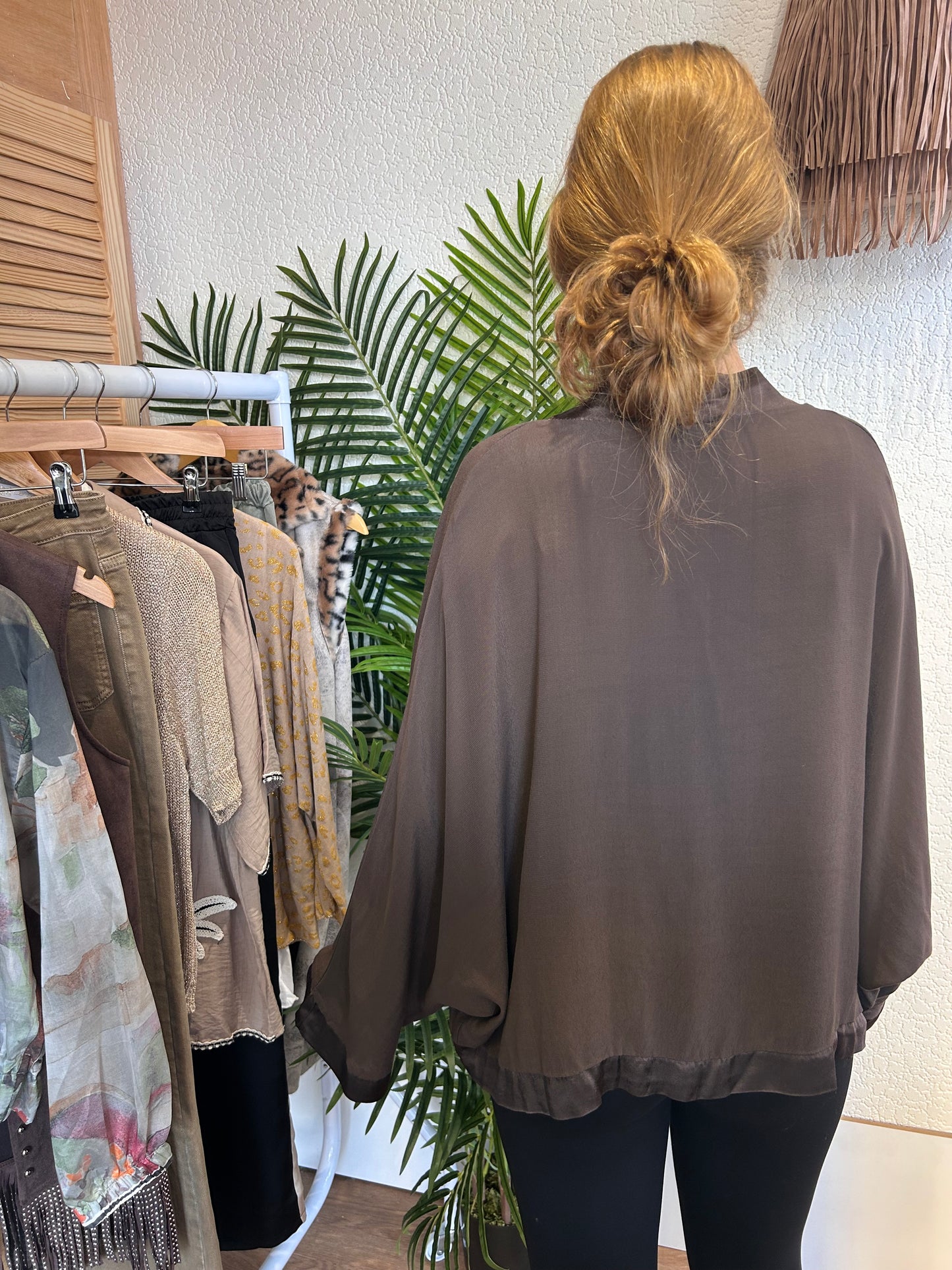 Batwing Sleeve Throw Over