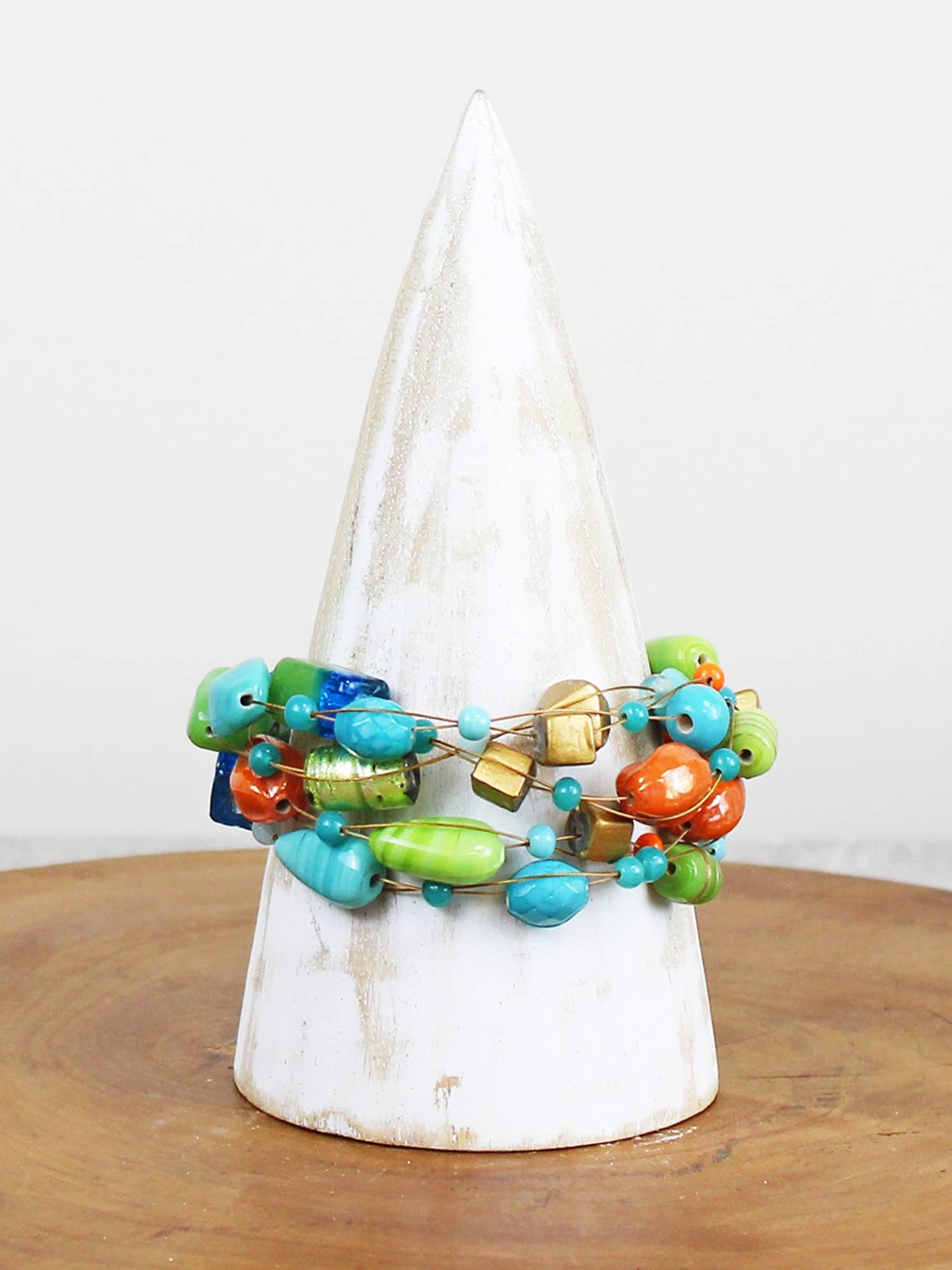 MIXED GLASS BEAD BRACELET
