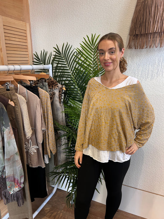 Gold Leopard Print Jumper