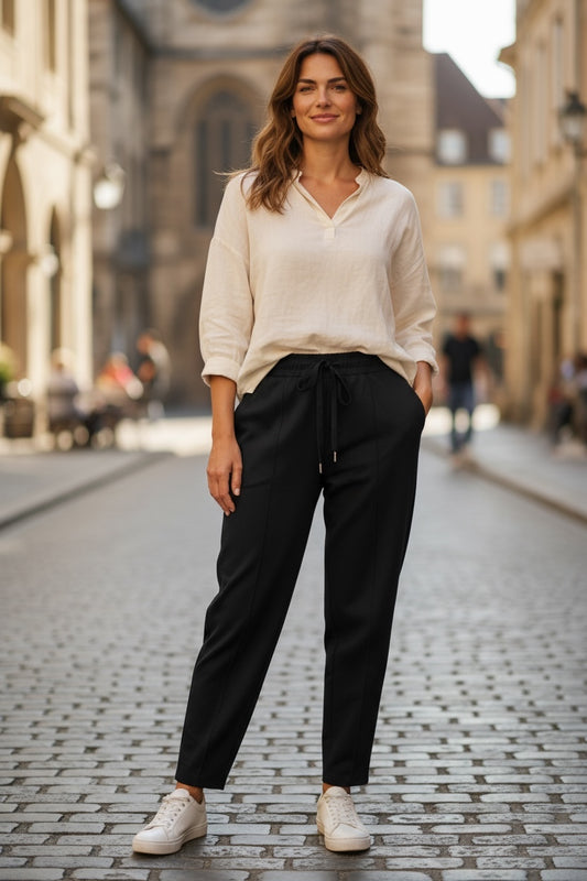 Black Front Seem Trouser