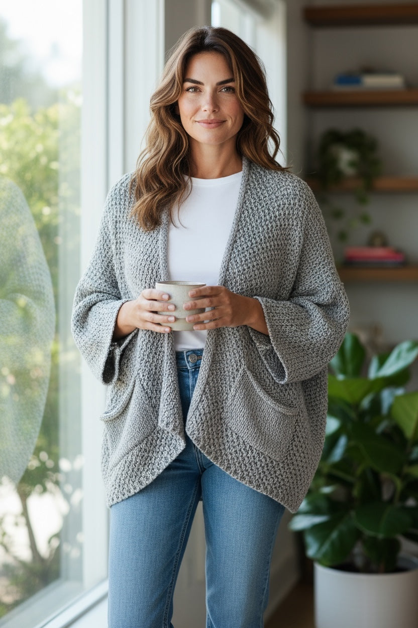 Grey Slouchy Cardi