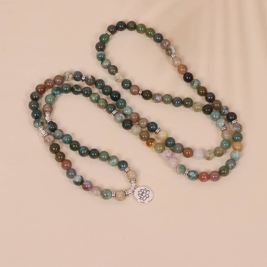 108 Stone Beads Two-Color Lotus Pendant Bracelet Dual Use