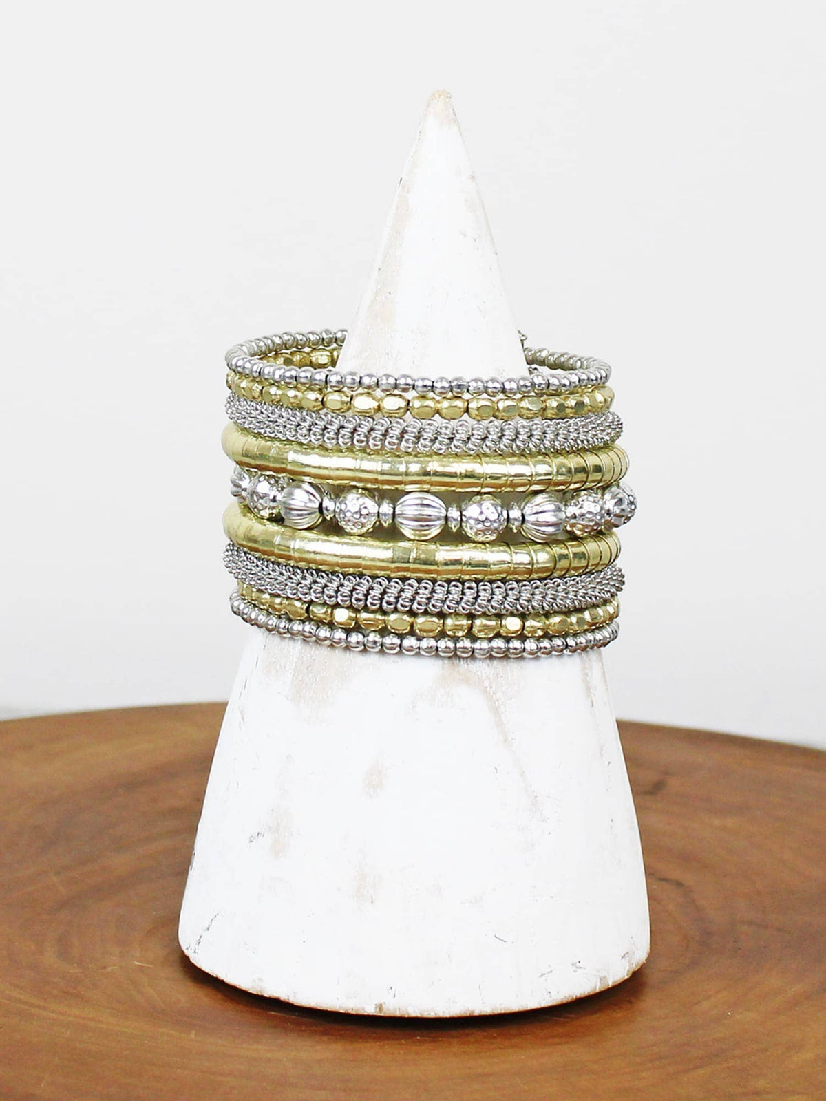 KH6504 MIXED METAL SPIRAL CUFF