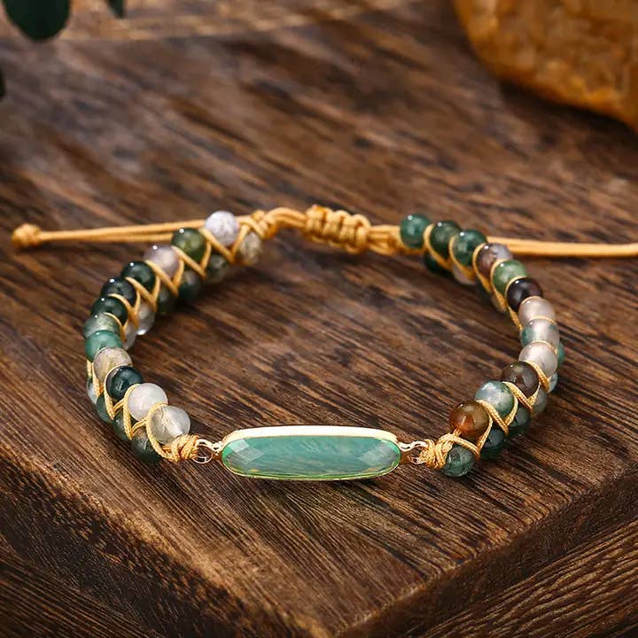 Onyx Braided Double Layer Adjustable Bracelet