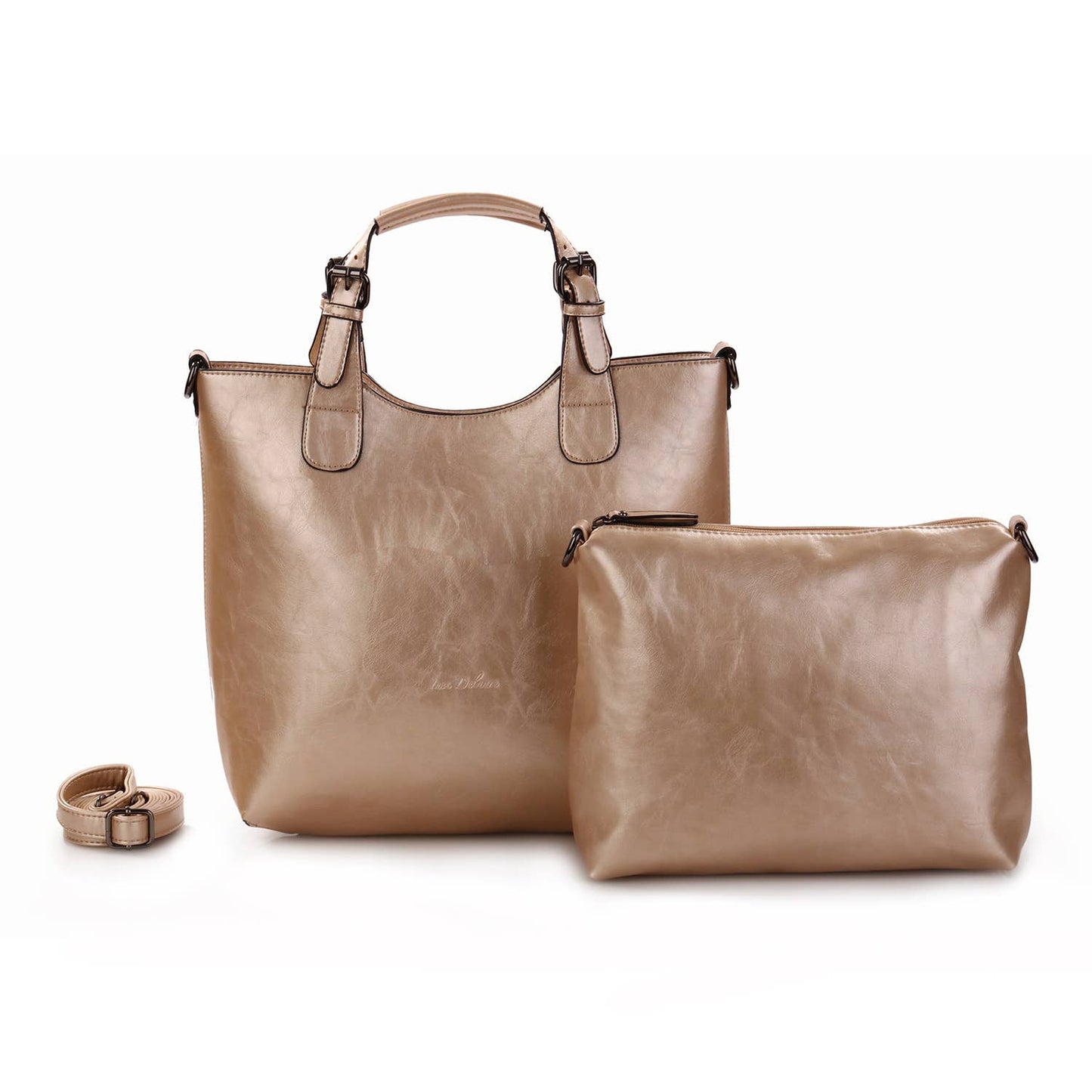 2 IN ONE TOTE BAG - ROSE GOLD