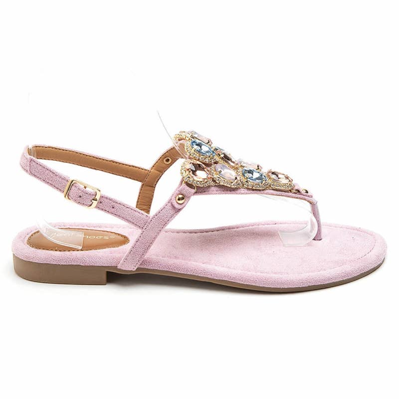 Pink Jeweled Sandal