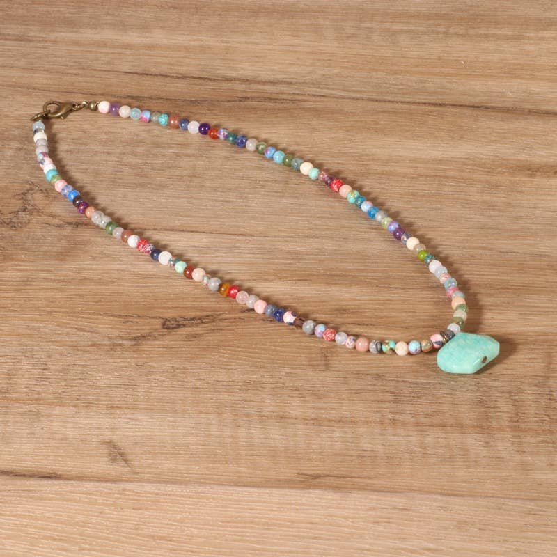 Geometric Colorful Amazonite Necklace