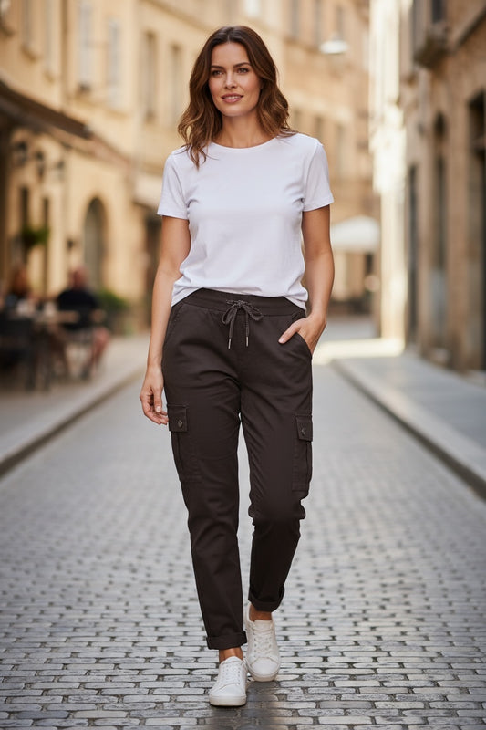 Brown Stretch Cargo Trouser