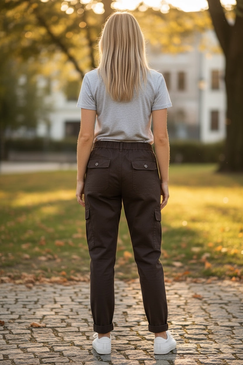 Brown Stretch Cargo Trouser