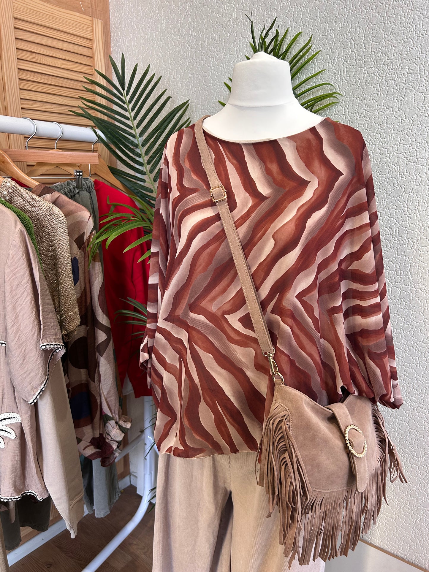 Batwing Print Blouse