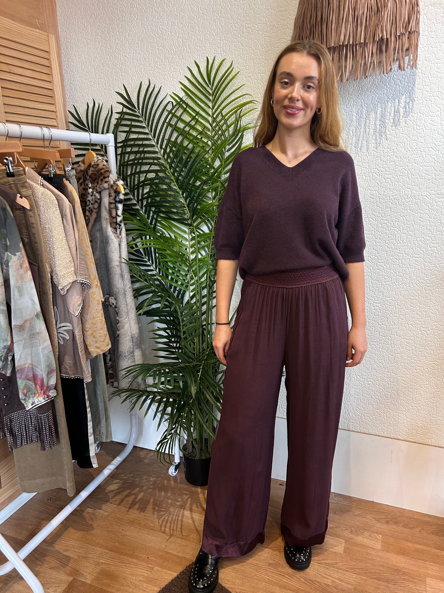 Wide leg Trouser - Plum
