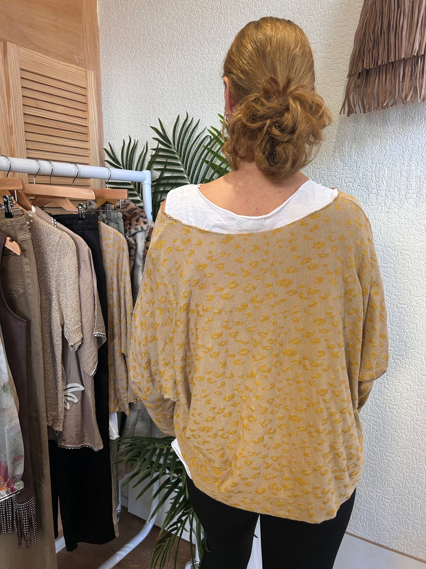 Gold Leopard Print Jumper