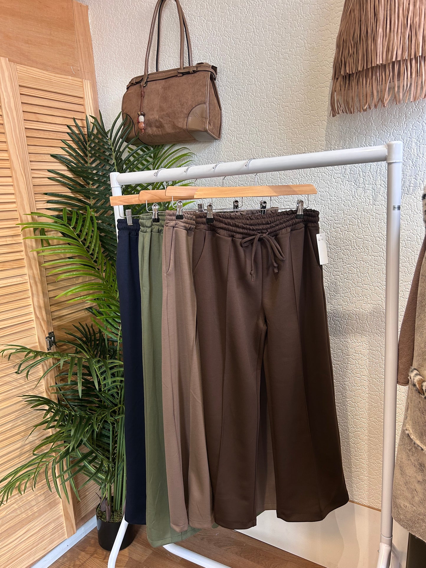 Chocolate Front Seem Wide Trouser