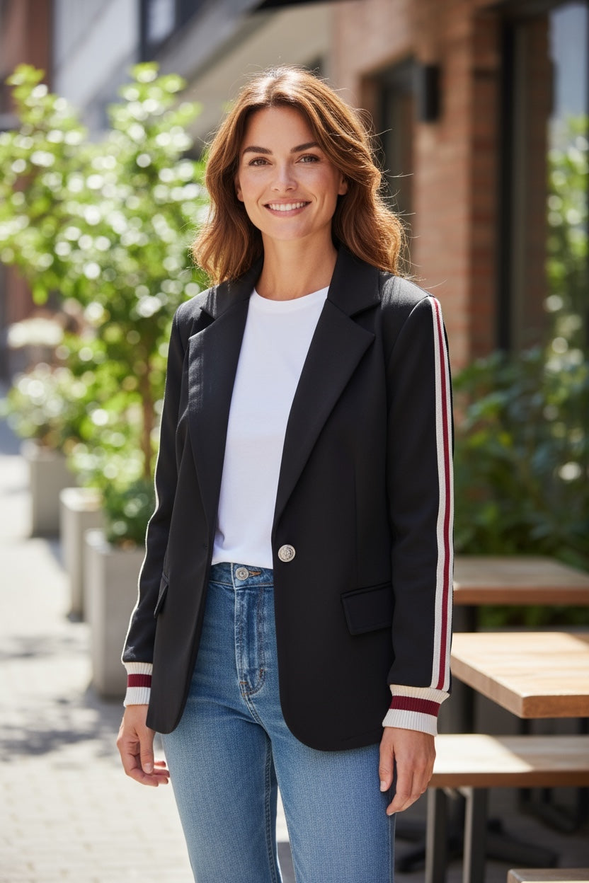 Black Side Stripe Blazer