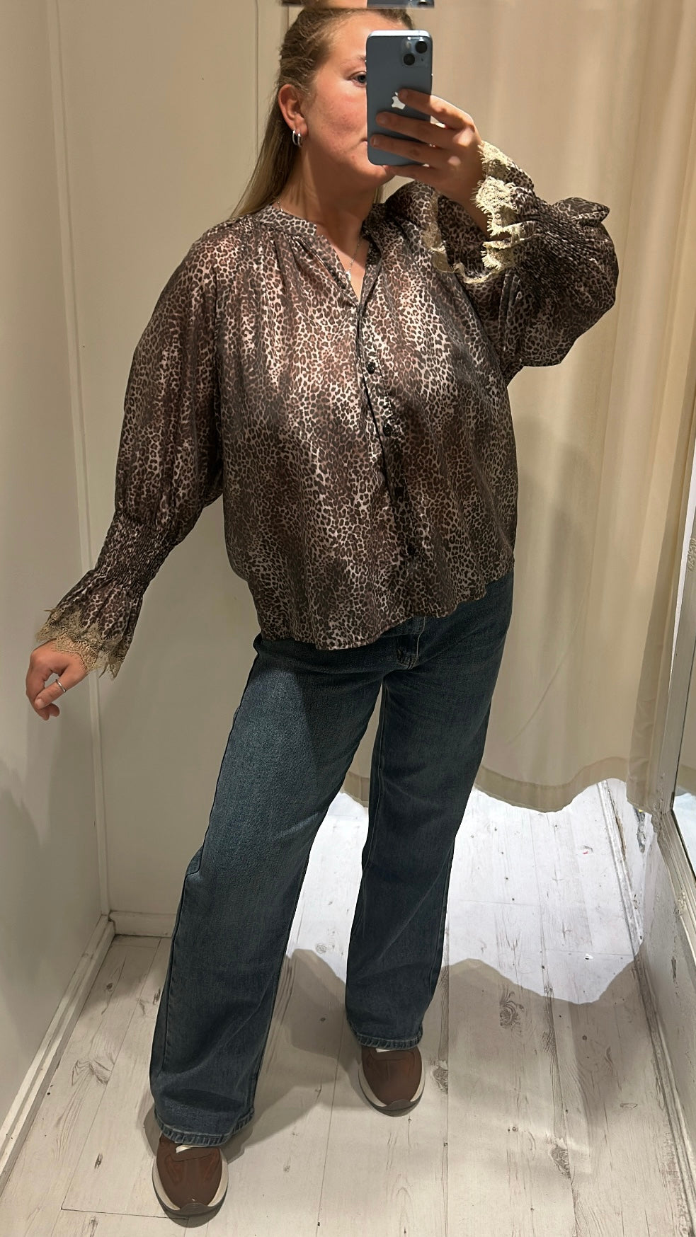Leopard Sleeve Detail Shirt