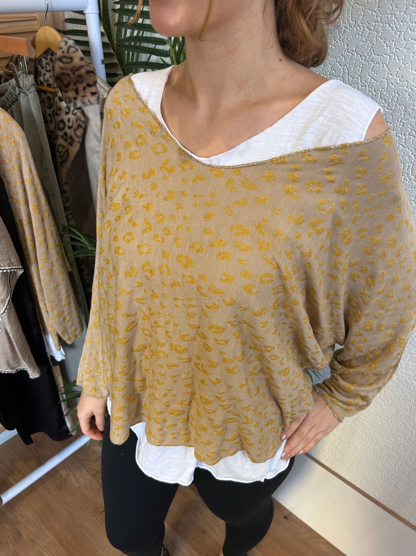 Gold Leopard Print Jumper