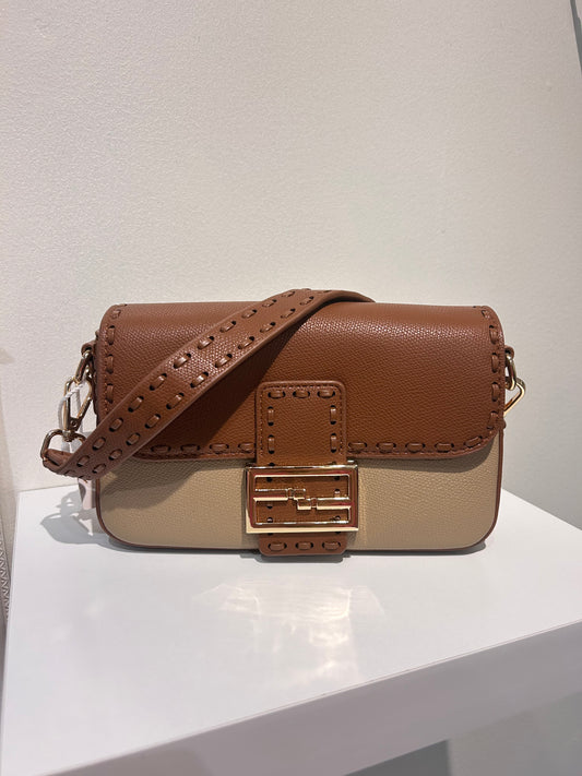 Tan Small Stitch Detail Bag