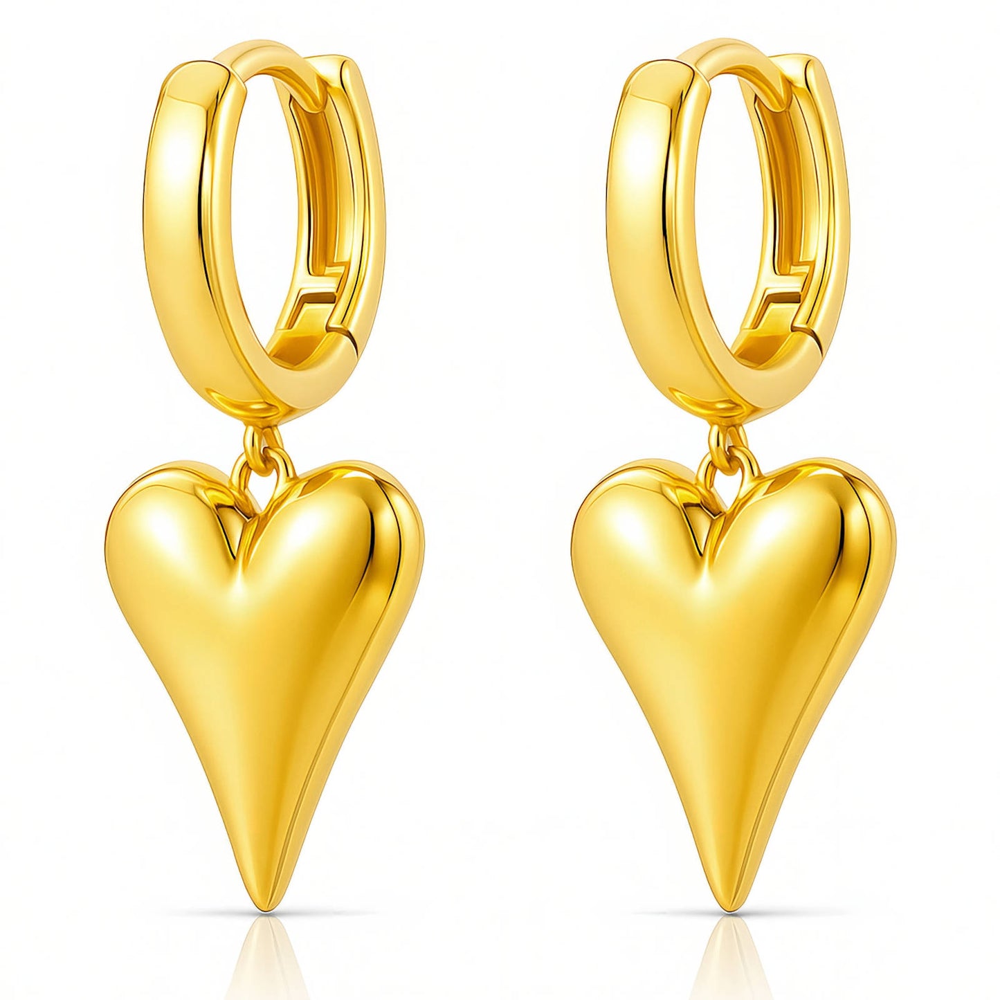 HEART EARRINGS 18K GOLD PLATED STEEL
