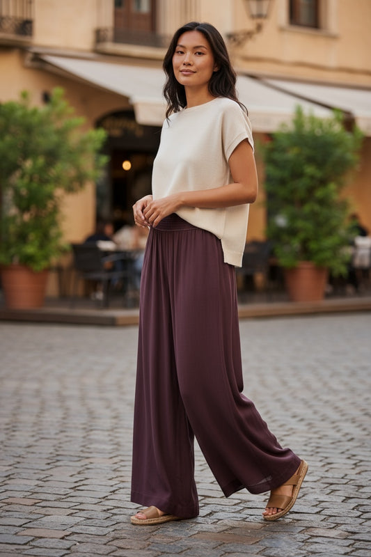 Wide leg Trouser - Plum