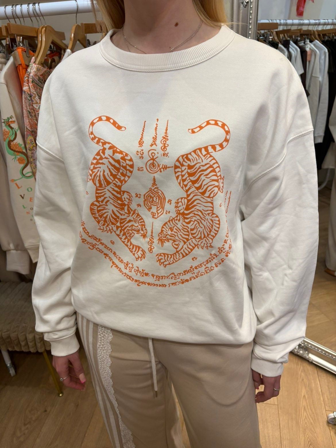 DOUBLE TIGER SUSTAINABLE OFF WHITE SWEATSHIRT