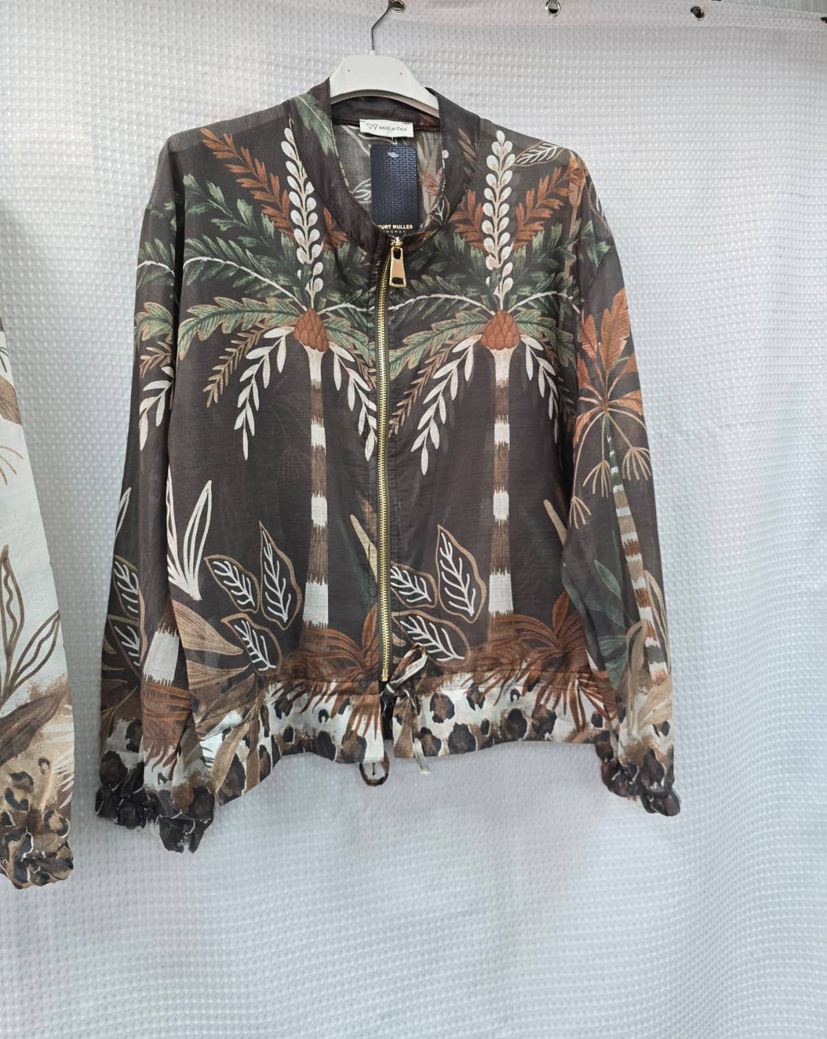Coco Beach Zip Blouson Lightweight Bomber Jacket: Cream