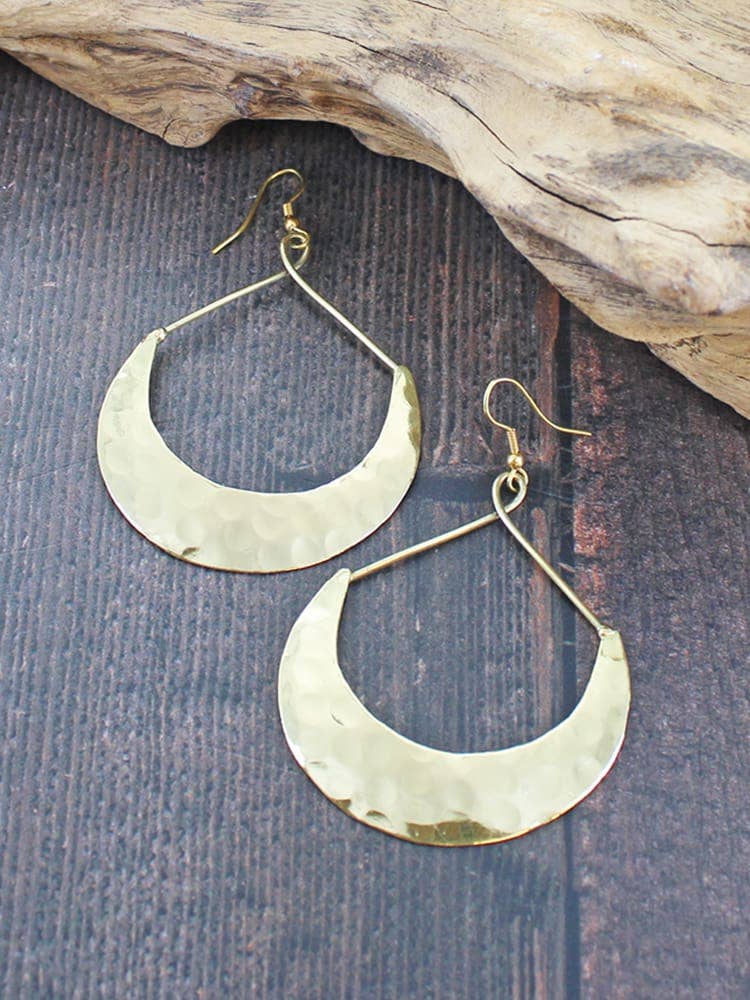 KH1622G BEATEN HOOP EARRINGS