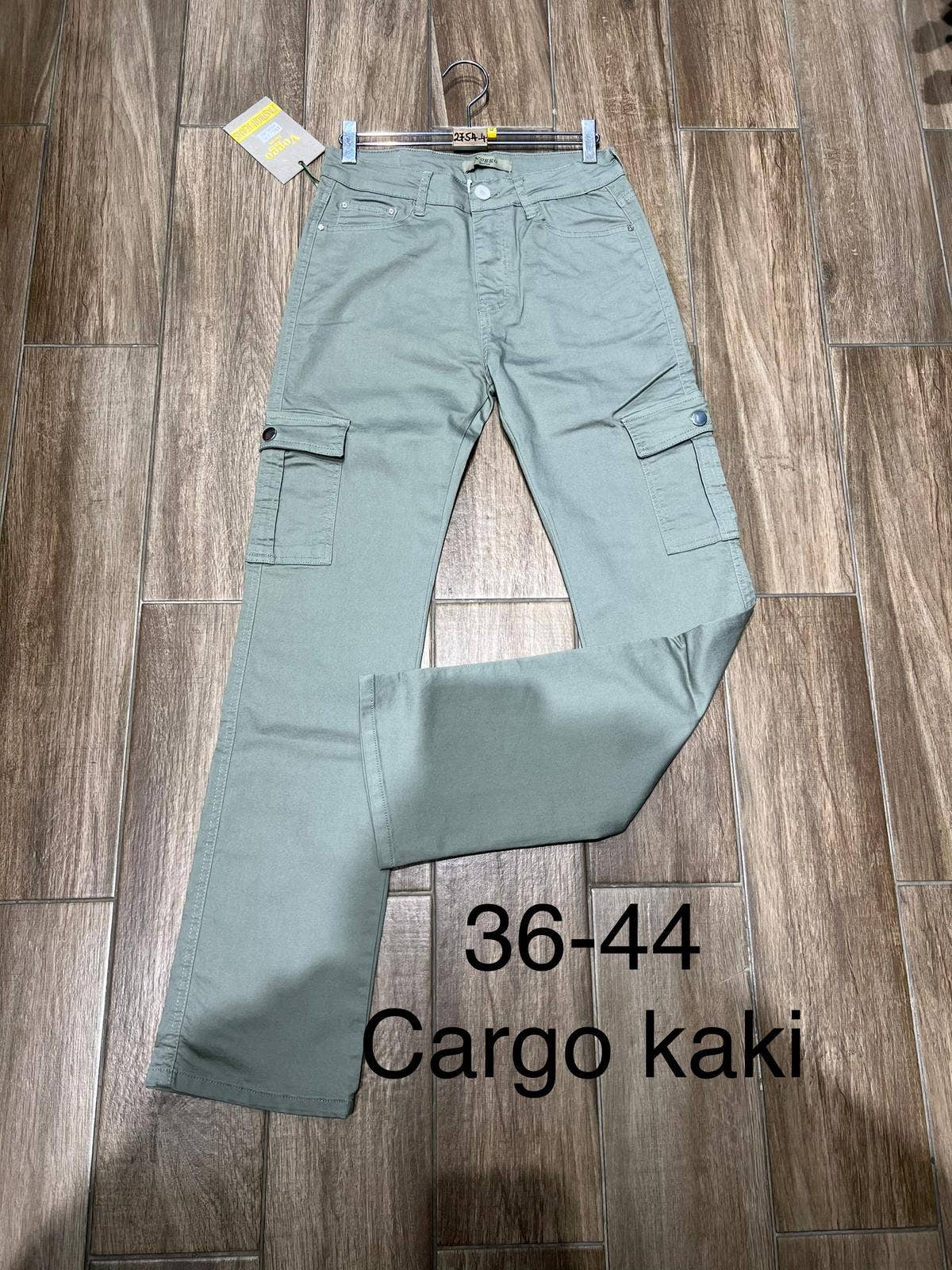 White Cargo Pocket Voggo Cotton Stretch Jeans: White