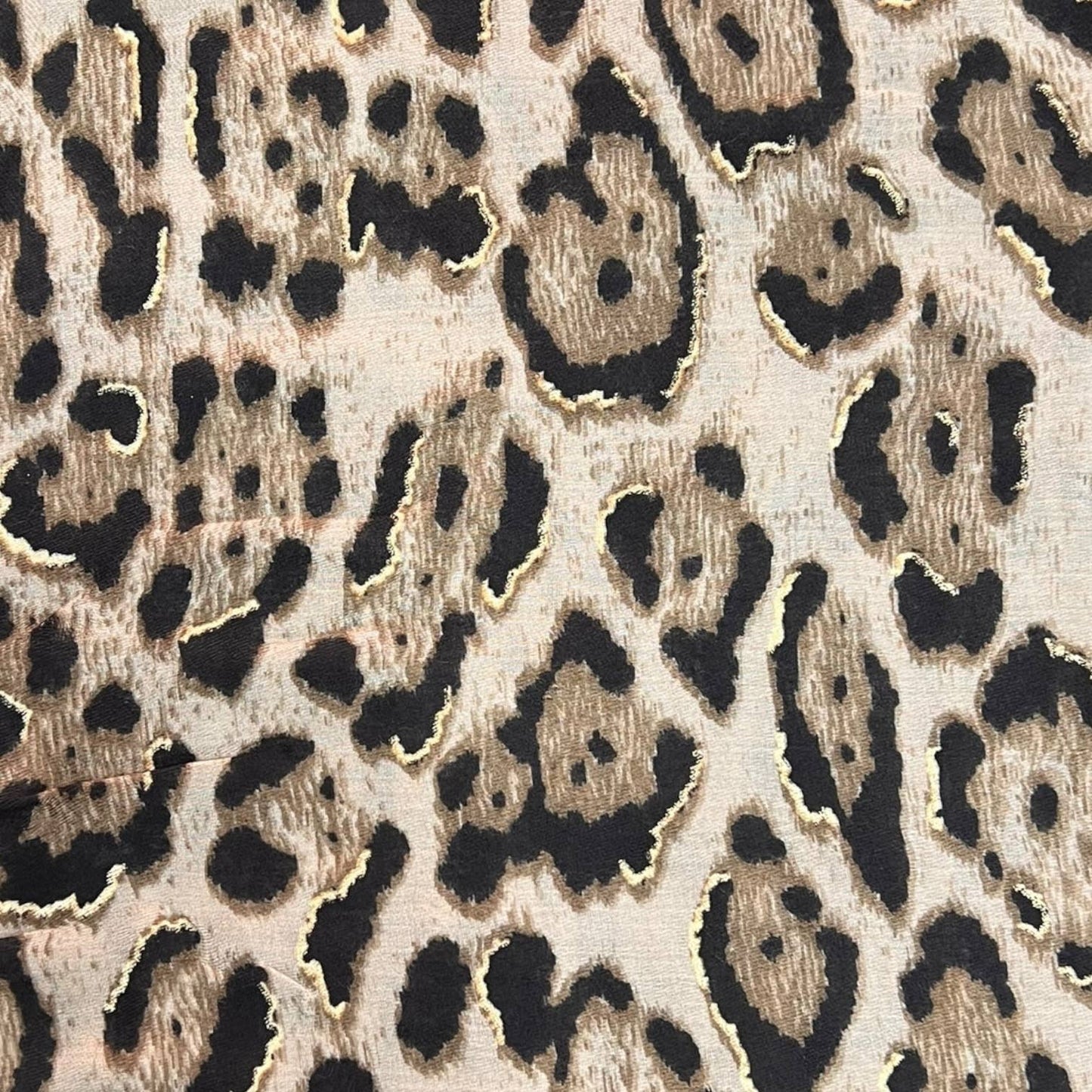 Leopard Print Scarf With Gold Detailing