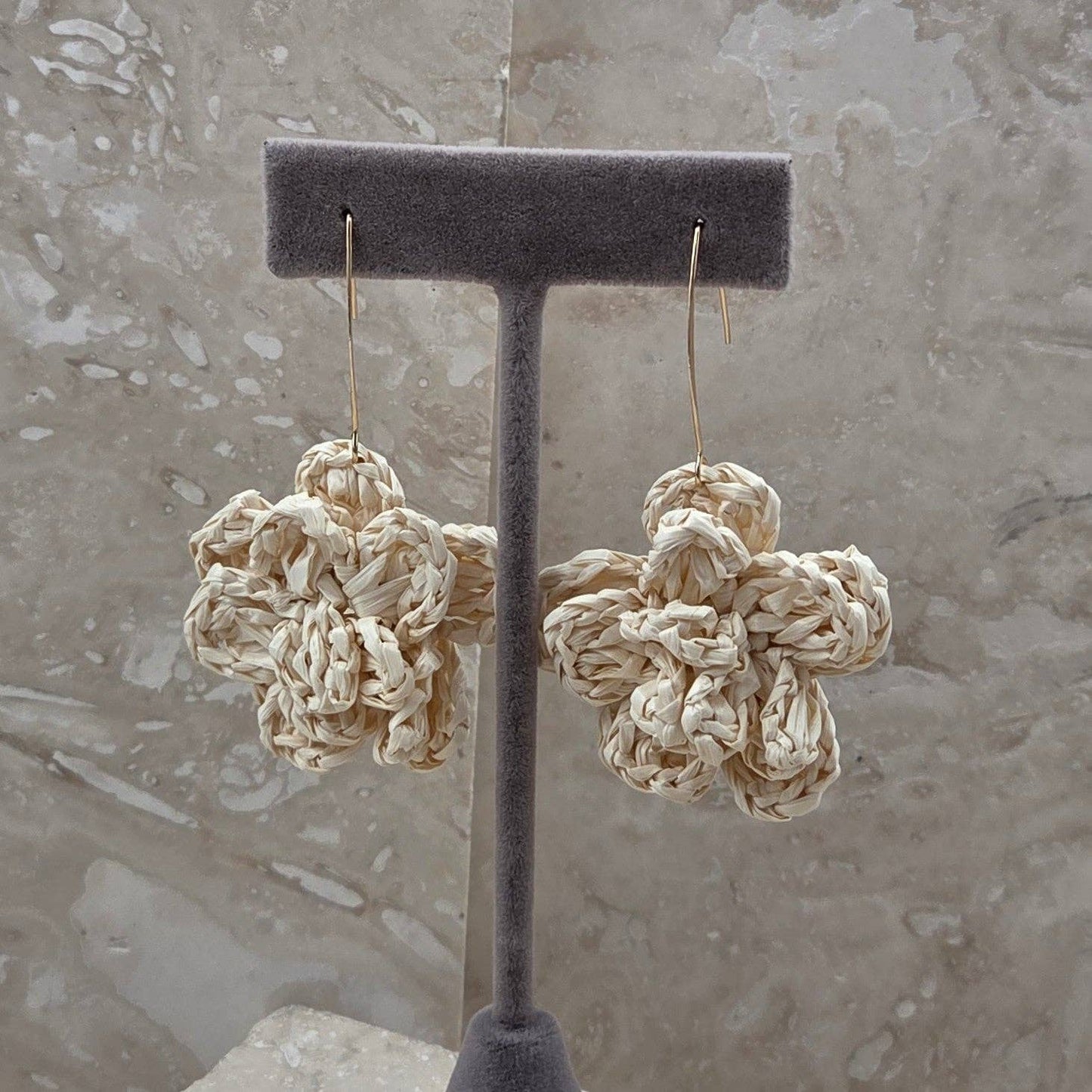 Light weight taffeta flower earrings