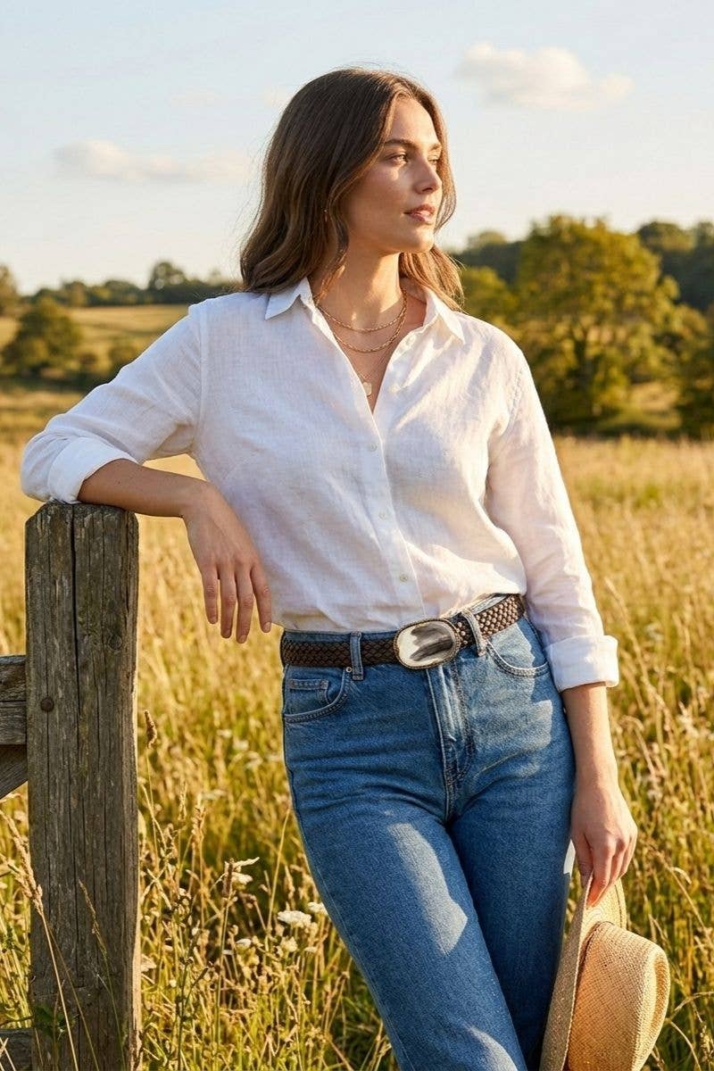 VENUS NARROW BLACK LEATHER BELT