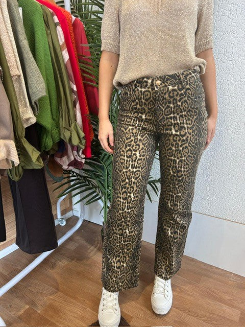 Leopard Print Stretch Jean