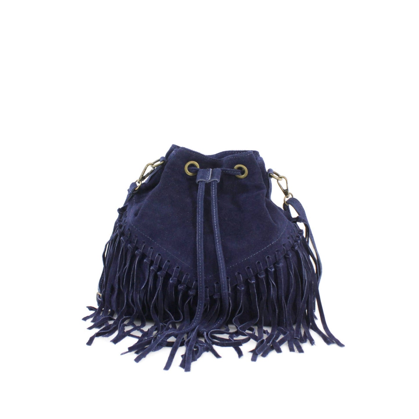 VPFR19 Real Itanlian Suede Bucket Bag: KHAKI