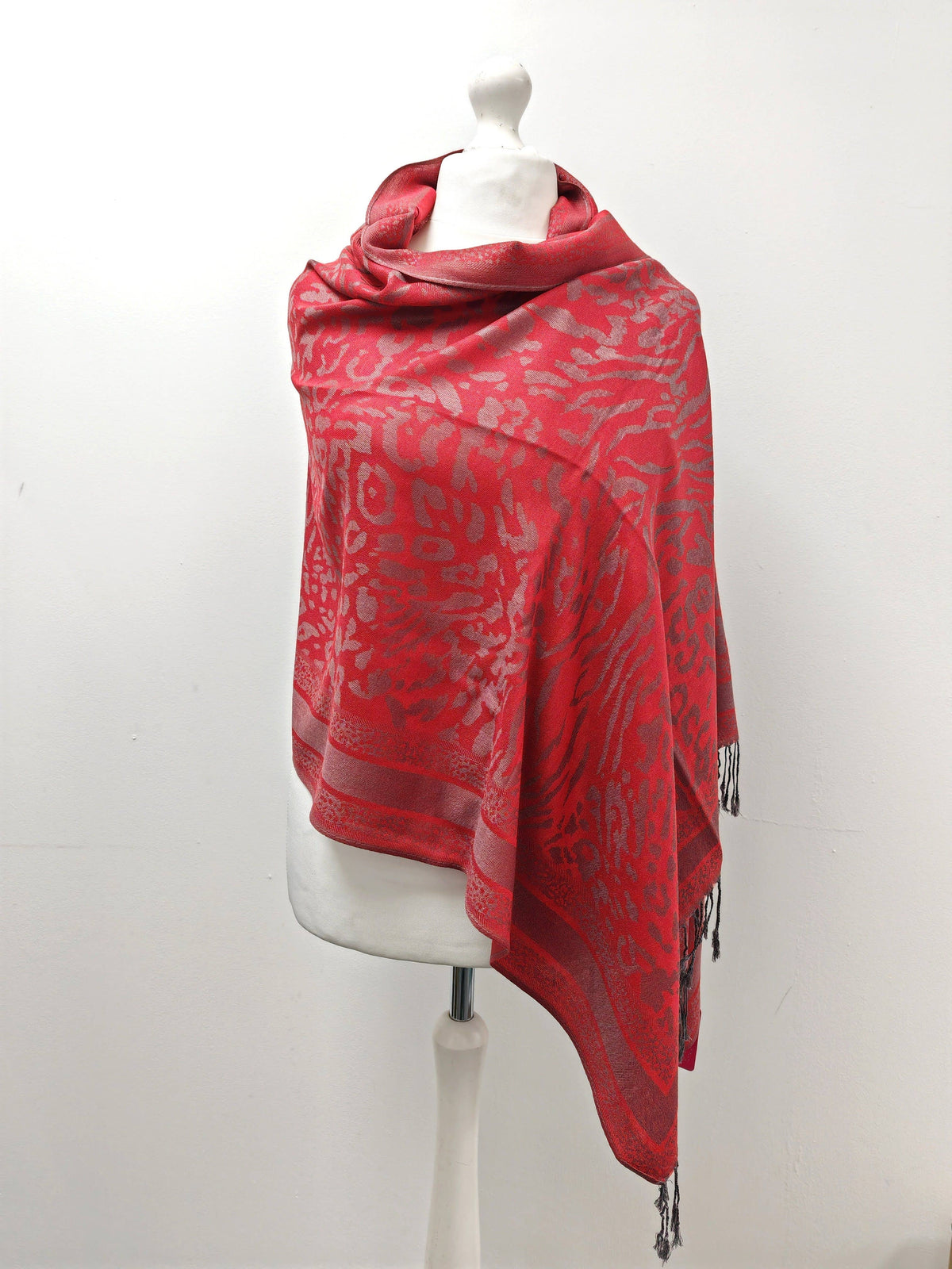 Super Soft Pashmina Scarf Shawl Wrap-2503 Animal Print: Emerald