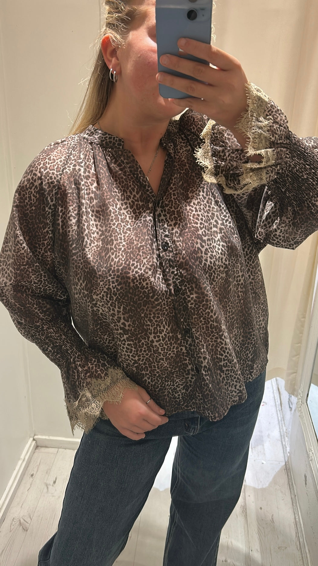 Leopard Sleeve Detail Shirt