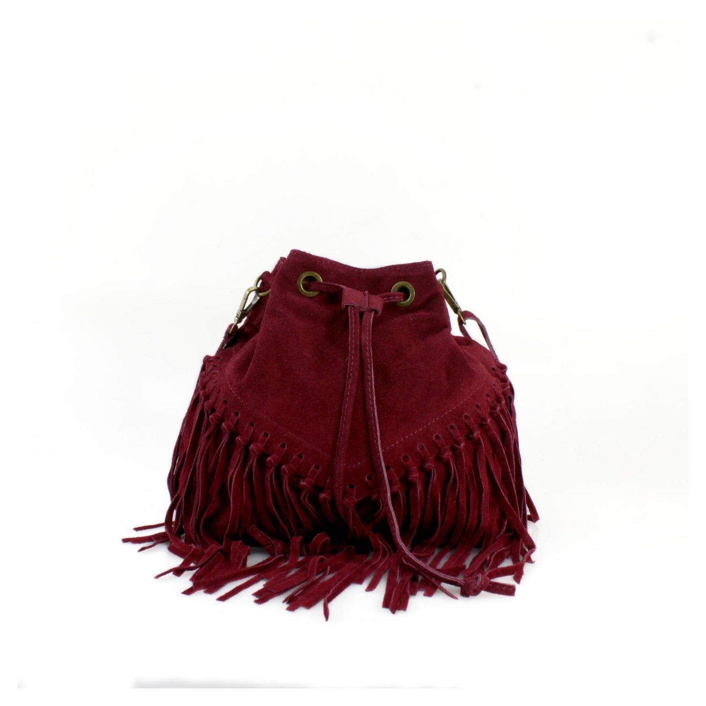 VPFR19 Real Itanlian Suede Bucket Bag: KHAKI