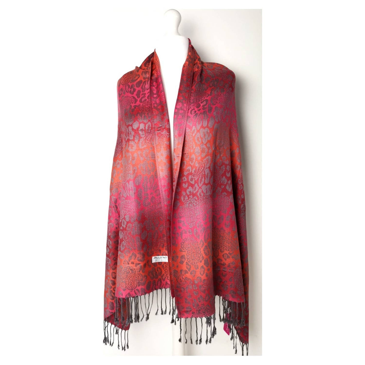 Super Soft Reversible Pashmina C48-2 Leopard: Orange-taupe