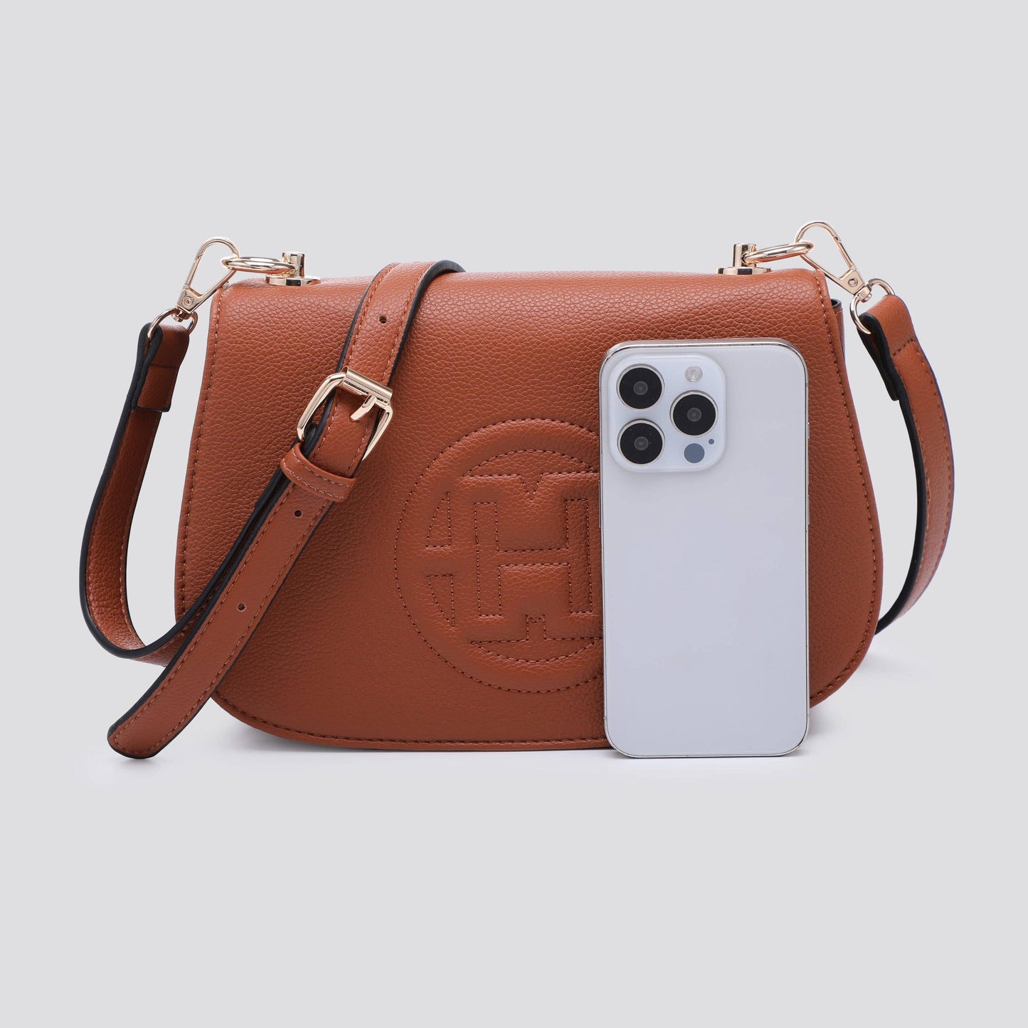 Silver faux Leather Cross body Bag