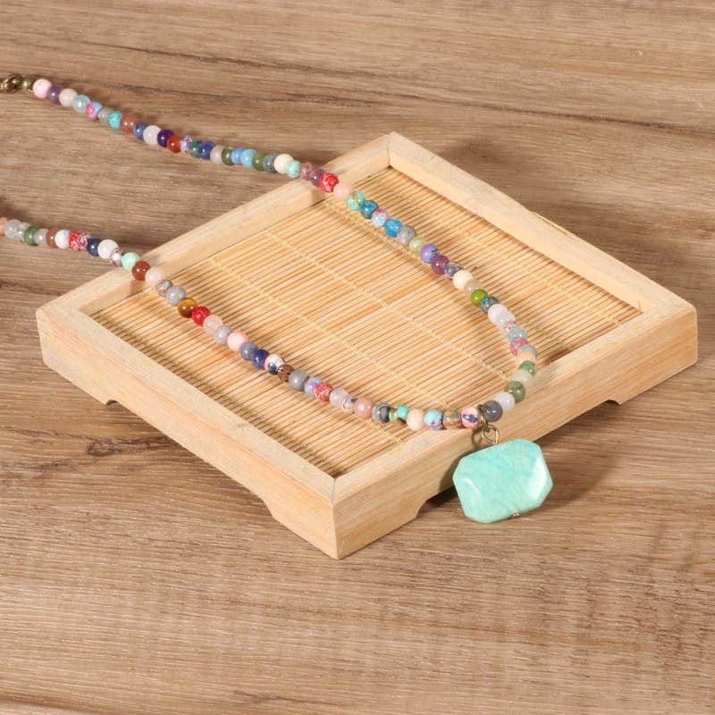 Geometric Colorful Amazonite Necklace