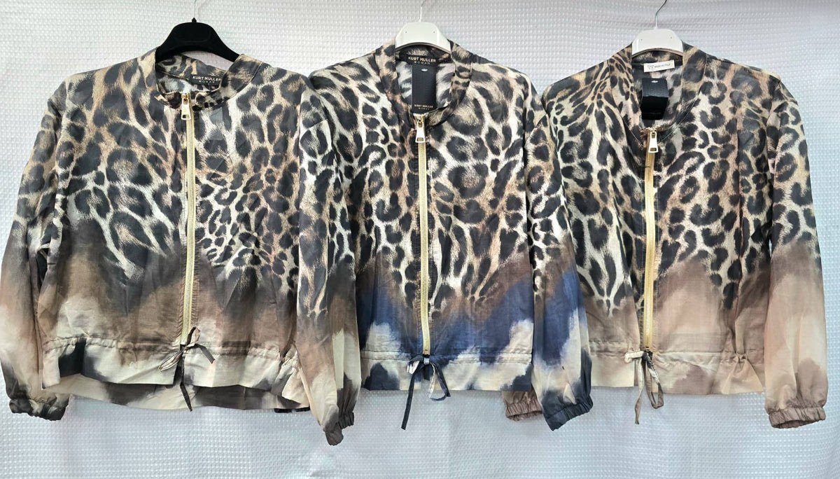 Leopard Lightweight Bomber Jacket: Burgundy