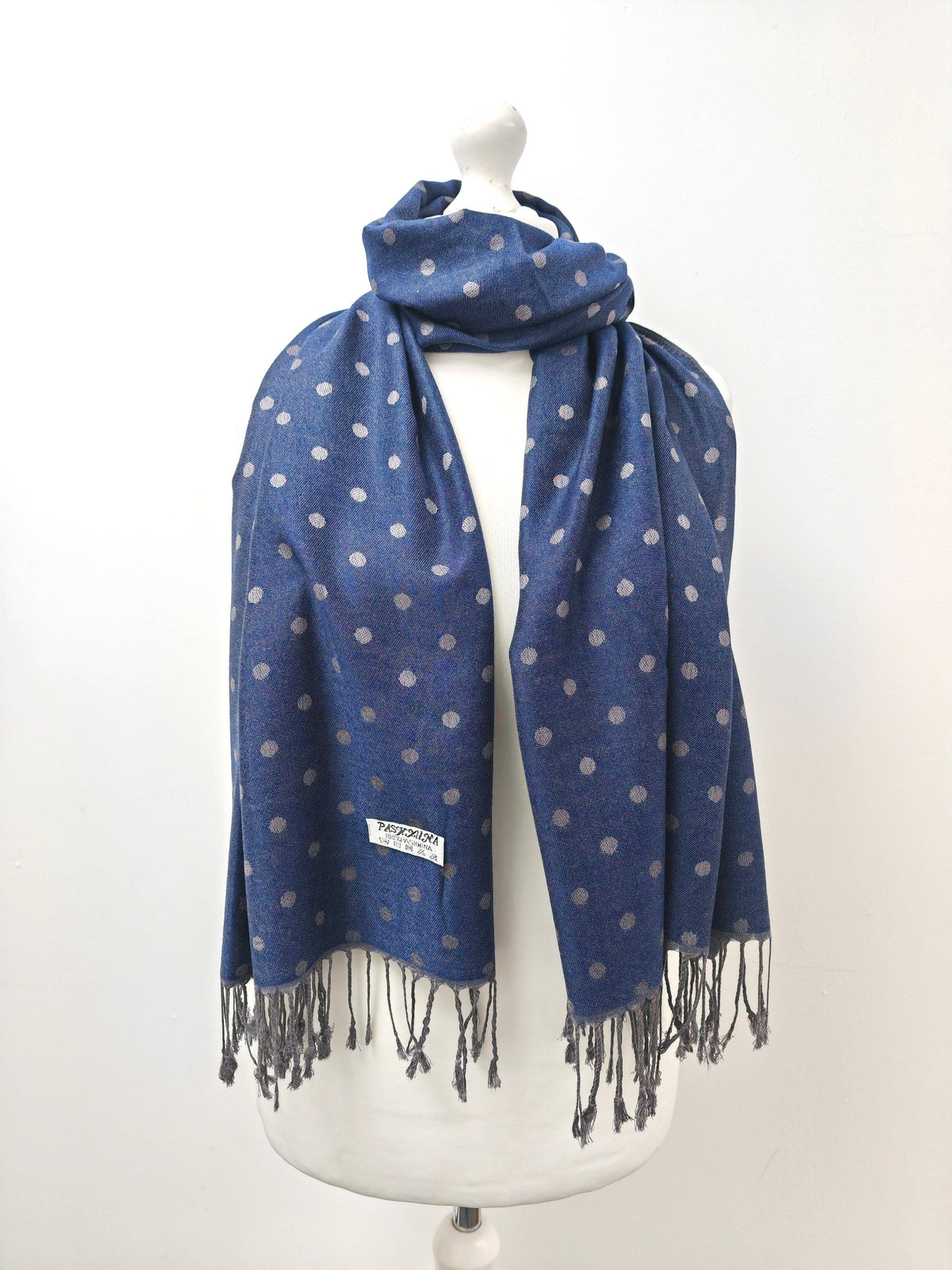 Super Soft Reversible Pashmina scarf /Shawl - C48-1 Dots: L.pink