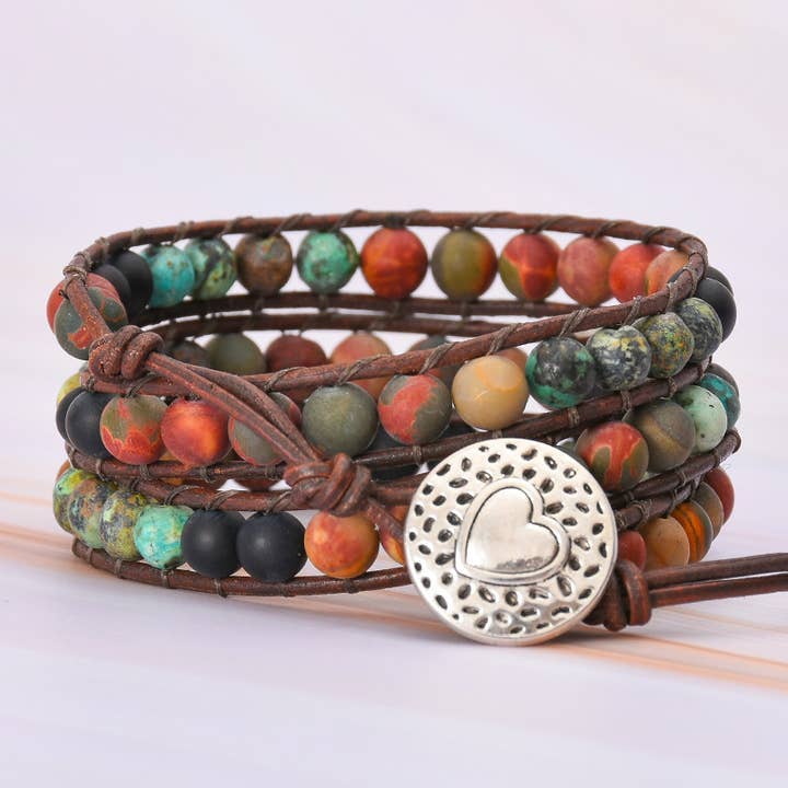 Brushed Handwoven Leather Bracelet