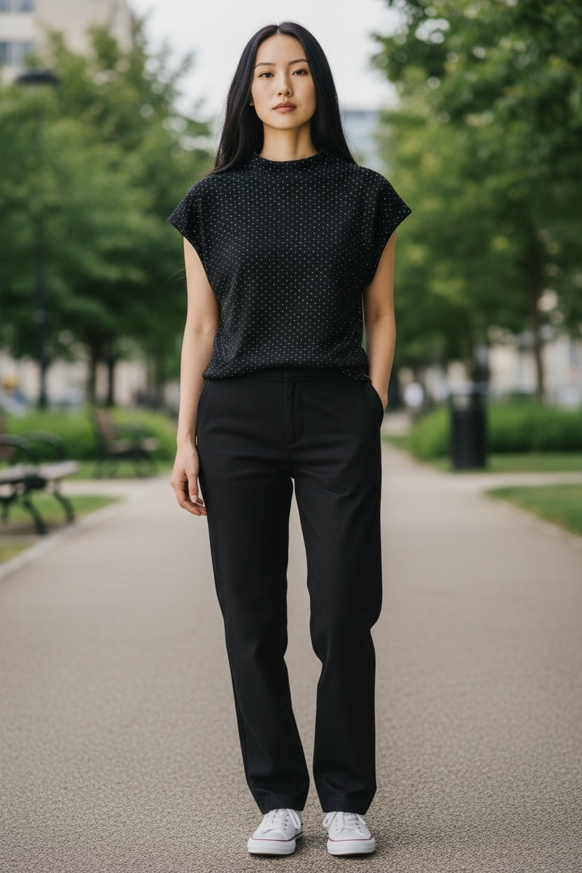 Sequin Cap Sleeve Top