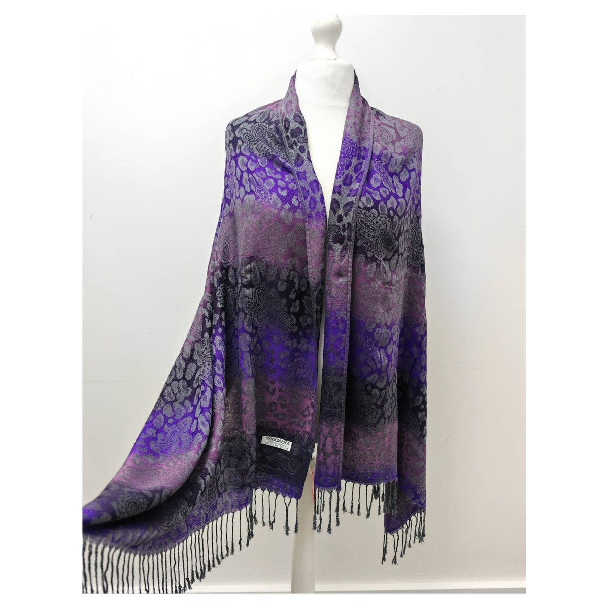 Super Soft Reversible Pashmina C48-2 Leopard: Orange-taupe