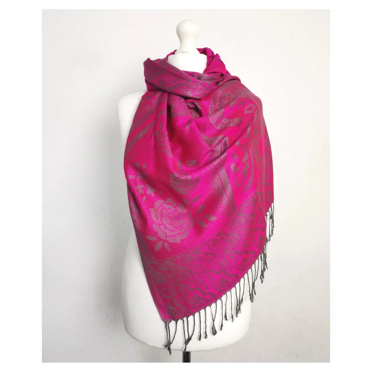 Super Soft Pashmina Scarf Shawl Wrap-C48247: Hot Pink