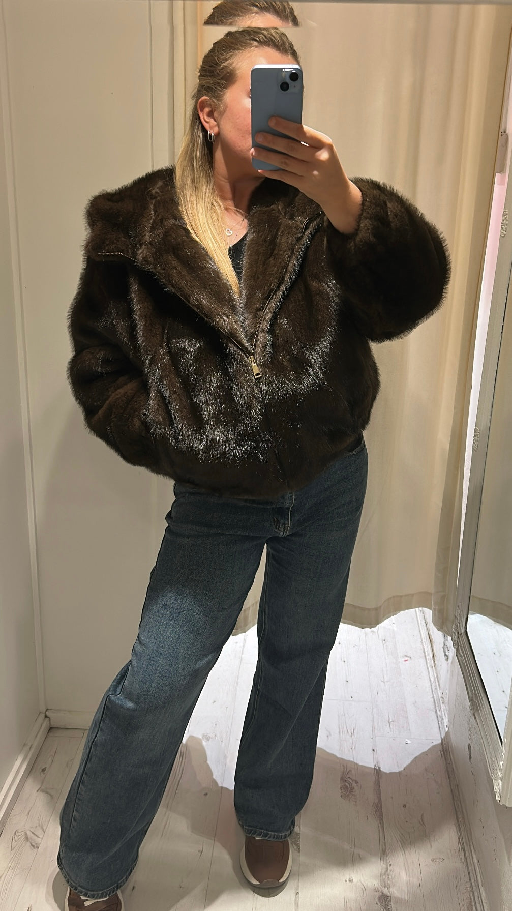 Zip up Fur Coat