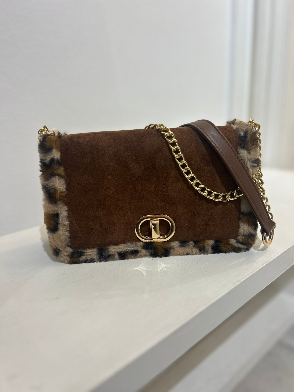 Brown Leopard Detail Bag