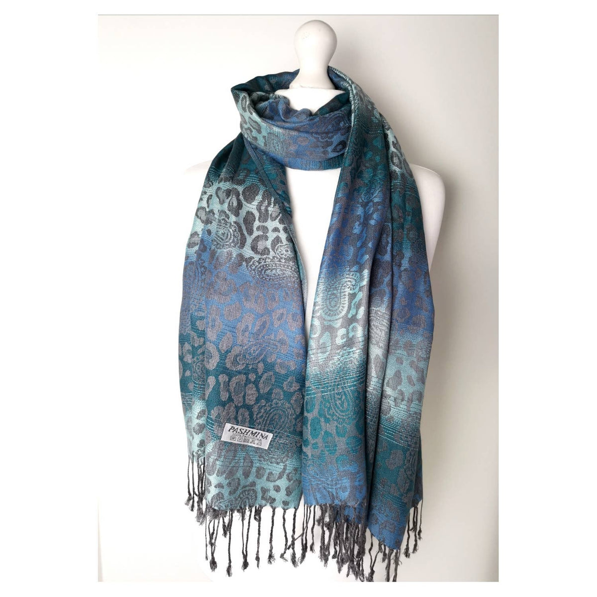 Super Soft Reversible Pashmina C48-2 Leopard: Orange-taupe