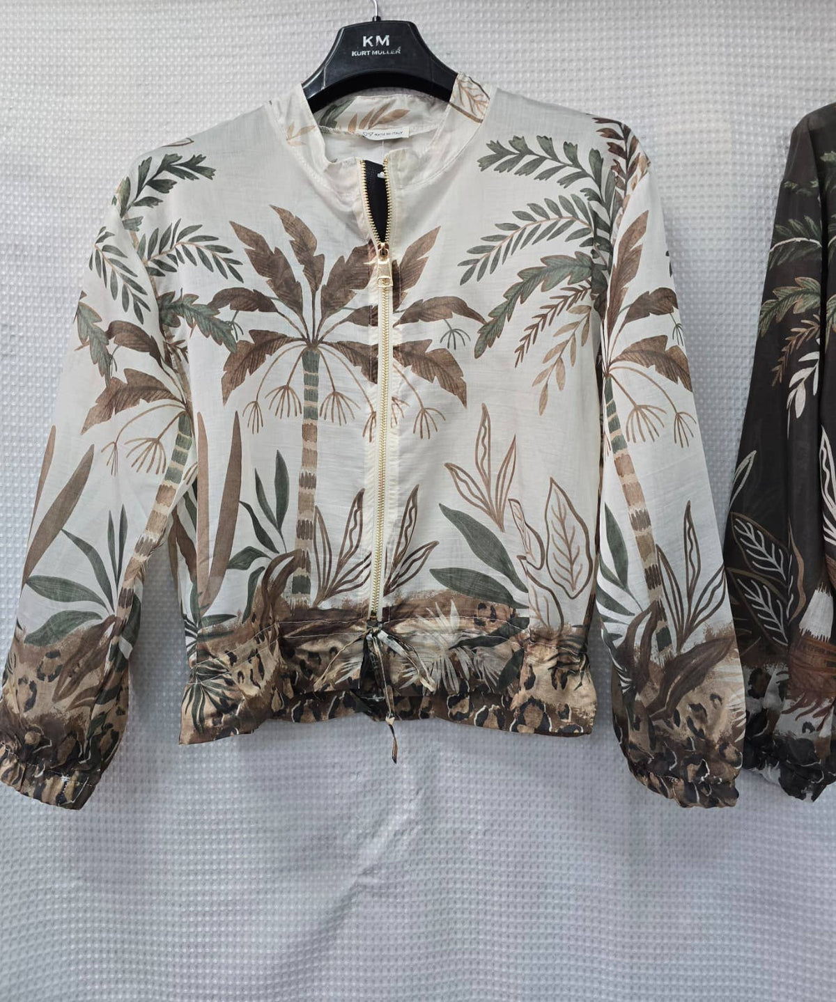 Coco Beach Zip Blouson Lightweight Bomber Jacket: Cream