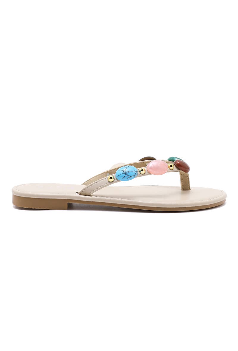 Multicolored beaded slide SS-290: Camel