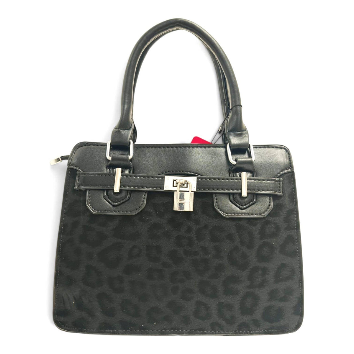 Medium Size Leopard Print Padlock Tote Bag-931-12: Mink